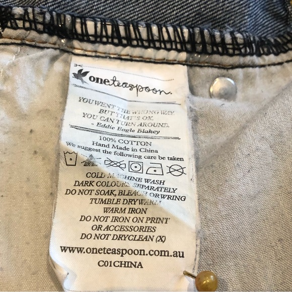 One Teaspoon Awesome Baggies Straight distressed  Denim Jeans Blue Size 24 - Picture 4 of 14